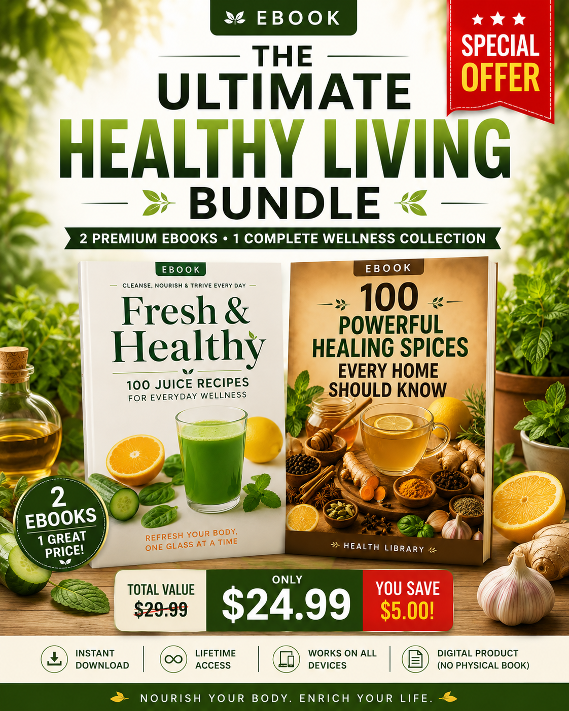 The Complete Healthy Living Library — Ultimate eBook Bundle
