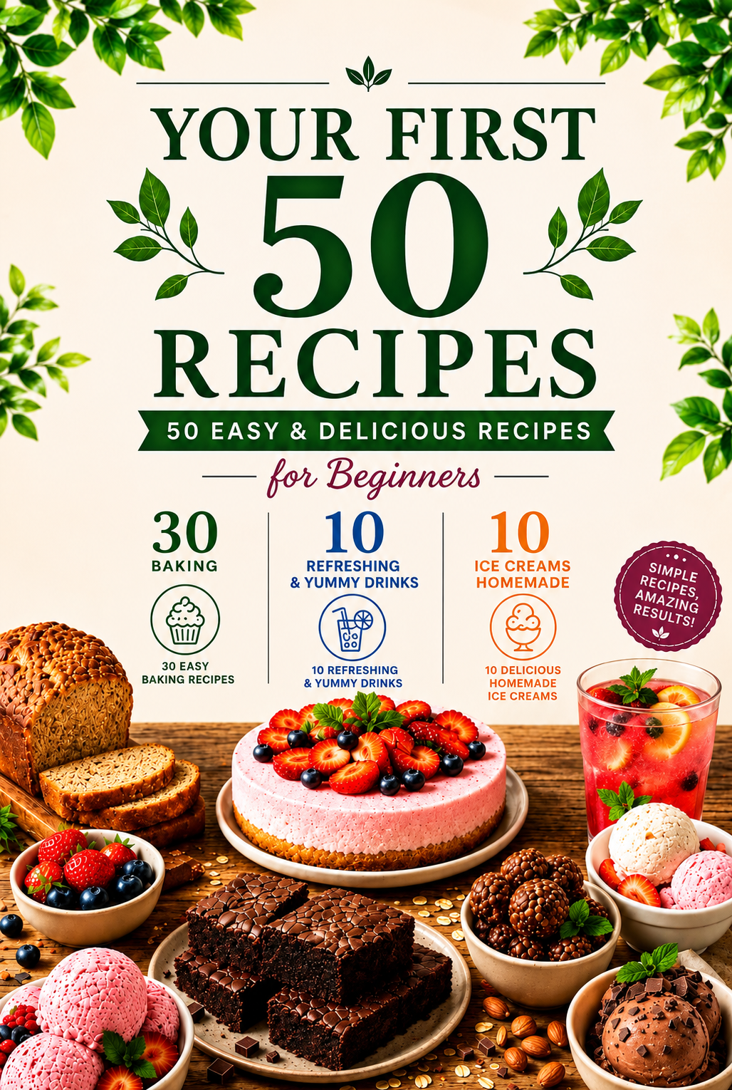 The Beginner’s Cookbook - 50 Easy Recipes Anyone Can Make ( EBOOK)